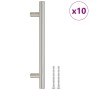Tiradores para armarios 10 uds acero inoxidable plateado 128 mm