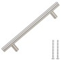Tiradores para armarios 10 uds acero inoxidable plateado 128 mm