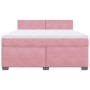Cama box spring con colchón terciopelo rosa 180x200 cm