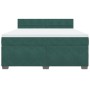 Cama box spring con colchón terciopelo verde oscuro 180x200 cm
