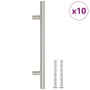 Tiradores para armarios 10 uds acero inoxidable plateado 160 mm