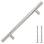 Tiradores para armarios 10 uds acero inoxidable plateado 160 mm