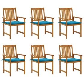Garden chairs and cushions 6 units solid acacia wood by vidaXL, Garden chairs - Ref: Foro24-3078155, Price: 461,62 €, Discoun...