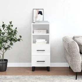 Hochglanzweißes Sperrholz-Sideboard 34,5 x 34 x 90 cm von vidaXL, Sideboards - Ref: Foro24-828694, Preis: 62,05 €, Rabatt: %