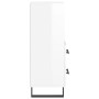Aparador de madera contrachapada blanco brillante 34,5x34x90 cm de vidaXL, Aparadores - Ref: Foro24-828694, Precio: 62,62 €