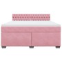 Cama box spring con colchón terciopelo rosa 180x200 cm