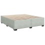 Cama box spring con colchón terciopelo gris claro 180x200 cm