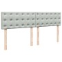 Cama box spring con colchón terciopelo gris claro 180x200 cm