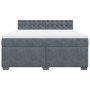 Cama box spring con colchón terciopelo gris oscuro 180x200 cm