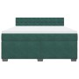 Cama box spring con colchón terciopelo verde oscuro 180x200 cm