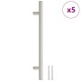Tiradores para armarios 5 uds acero inoxidable plateado 192 mm