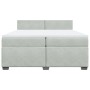 Cama box spring con colchón terciopelo gris claro 200x200 cm