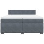Cama box spring con colchón terciopelo gris oscuro 200x200 cm