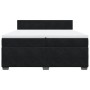 Cama box spring con colchón terciopelo negro 200x200 cm
