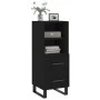 Aparador de madera contrachapada negro 34,5x34x90 cm de vidaXL, Aparadores - Ref: Foro24-828693, Precio: 70,62 €, Descuento: %