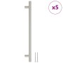 Tiradores para armarios 5 uds acero inoxidable plateado 224 mm