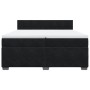 Cama box spring con colchón terciopelo negro 200x200 cm
