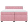 Cama box spring con colchón terciopelo rosa 200x200 cm