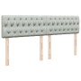 Cama box spring con colchón terciopelo gris claro 200x200 cm