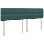 Cama box spring con colchón terciopelo verde oscuro 200x200 cm