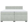 Cama box spring con colchón terciopelo gris claro 200x200 cm