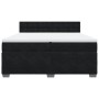 Cama box spring con colchón terciopelo negro 200x200 cm