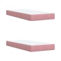 Cama box spring con colchón terciopelo rosa 200x200 cm