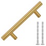 Tiradores para armarios 10 uds acero inoxidable dorado 64 mm