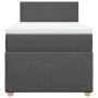 Cama box spring con colchón tela gris oscuro 80x200 cm