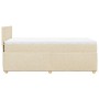 Cama box spring con colchón tela color crema 80x200 cm