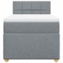 Cama box spring con colchón tela gris claro 80x200 cm