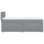Cama box spring con colchón tela gris claro 80x200 cm