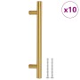 Tiradores para armarios 10 uds acero inoxidable dorado 128 mm