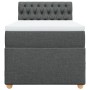 Cama box spring con colchón tela gris oscuro 80x200 cm