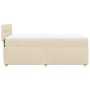 Cama box spring con colchón tela color crema 80x200 cm