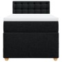 Cama box spring con colchón tela negro 80x200 cm
