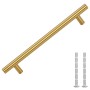 Tiradores para armarios 10 uds acero inoxidable dorado 160 mm