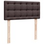 Cama box spring con colchón tela marrón oscuro 80x200 cm