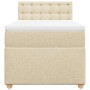 Cama box spring con colchón tela color crema 80x200 cm