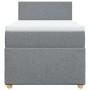 Cama box spring con colchón tela gris claro 90x190 cm