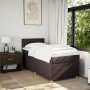 Cama box spring con colchón tela marrón oscuro 90x190 cm en Camas y somieres | Comprar online en Foro24