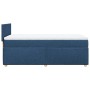 Cama box spring con colchón tela azul 90x190 cm