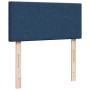 Cama box spring con colchón tela azul 90x190 cm
