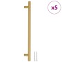 Tiradores para armarios 5 uds acero inoxidable dorado 224 mm