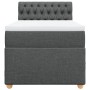 Cama box spring con colchón tela gris oscuro 90x190 cm