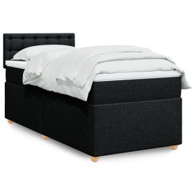 Cama box spring con colchón tela negro 90x190 cm en Camas y somieres | Comprar online en Foro24