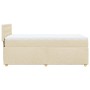 Cama box spring con colchón tela color crema 90x190 cm