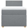 Cama box spring con colchón tela gris claro 90x200 cm
