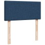 Cama box spring con colchón tela azul 90x200 cm