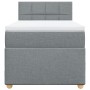 Cama box spring con colchón tela gris claro 90x200 cm